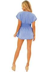 100% Cotton 'Coral' Cover-Up Dress Blue - Seaspice Resort Wear
