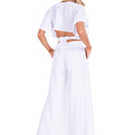 'Courtney' Wrap Tie Crop Top White - Seaspice Resort Wear