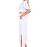 'Courtney' Wrap Tie Crop Top White - Seaspice Resort Wear