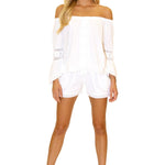 100% Cotton 'Daisy' Off Shoulder Top White
