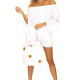 100% Cotton 'Daisy' Off Shoulder Top White