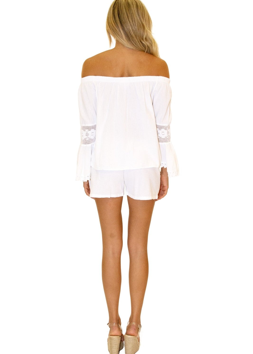 100% Cotton 'Daisy' Off Shoulder Top White