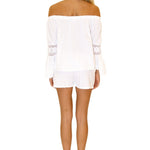 100% Cotton 'Daisy' Off Shoulder Top White