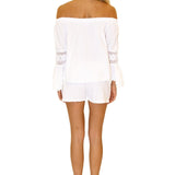 100% Cotton 'Daisy' Off Shoulder Top White