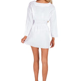 'Dulce' Long Sleeve Mini Dress White