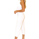 'Eliza' Tassel Trim Halter Top White