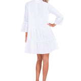 'Everly' Tiered Tunic Dress White