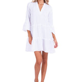 'Everly' Tiered Tunic Dress White