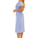 'Evie' Off Shoulder Midi Dress