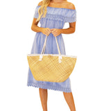 'Evie' Off Shoulder Midi Dress