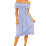 'Evie' Off Shoulder Midi Dress