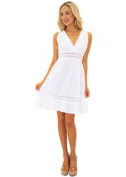 'Fina' White Cotton Dress