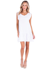 'Freya' Fringe Hem Tunic White