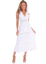 'Gabrielle' Tiered Dress White
