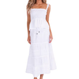 'Georgiana' White Cotton Skirt
