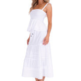'Georgiana' White Cotton Skirt