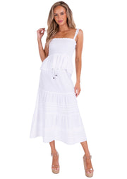 'Georgiana' White Cotton Skirt
