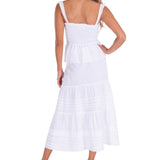 'Georgiana' White Cotton Skirt