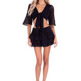 'Gigi' Mesh Sleeve Crop Top