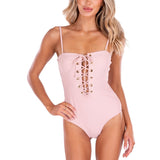 'Goddess Of The Sea' Lace Up One-Piece Blush