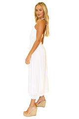 100% Cotton 'Grace' Halter Maxi Dress White