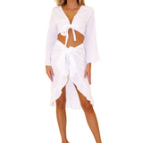 'Harper' Sarong Skirt White