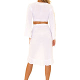 'Harper' Sarong Skirt White