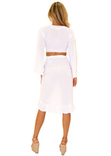 'Harper' Sarong Skirt White