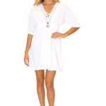 100% Cotton 'Hazel' Belted Dress White
