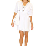 100% Cotton 'Hazel' Belted Dress White