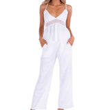 'Heidi' Side Crochet Pants White