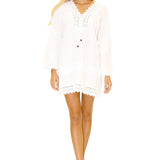 100% Cotton 'Helen' Tunic Cover-Up White