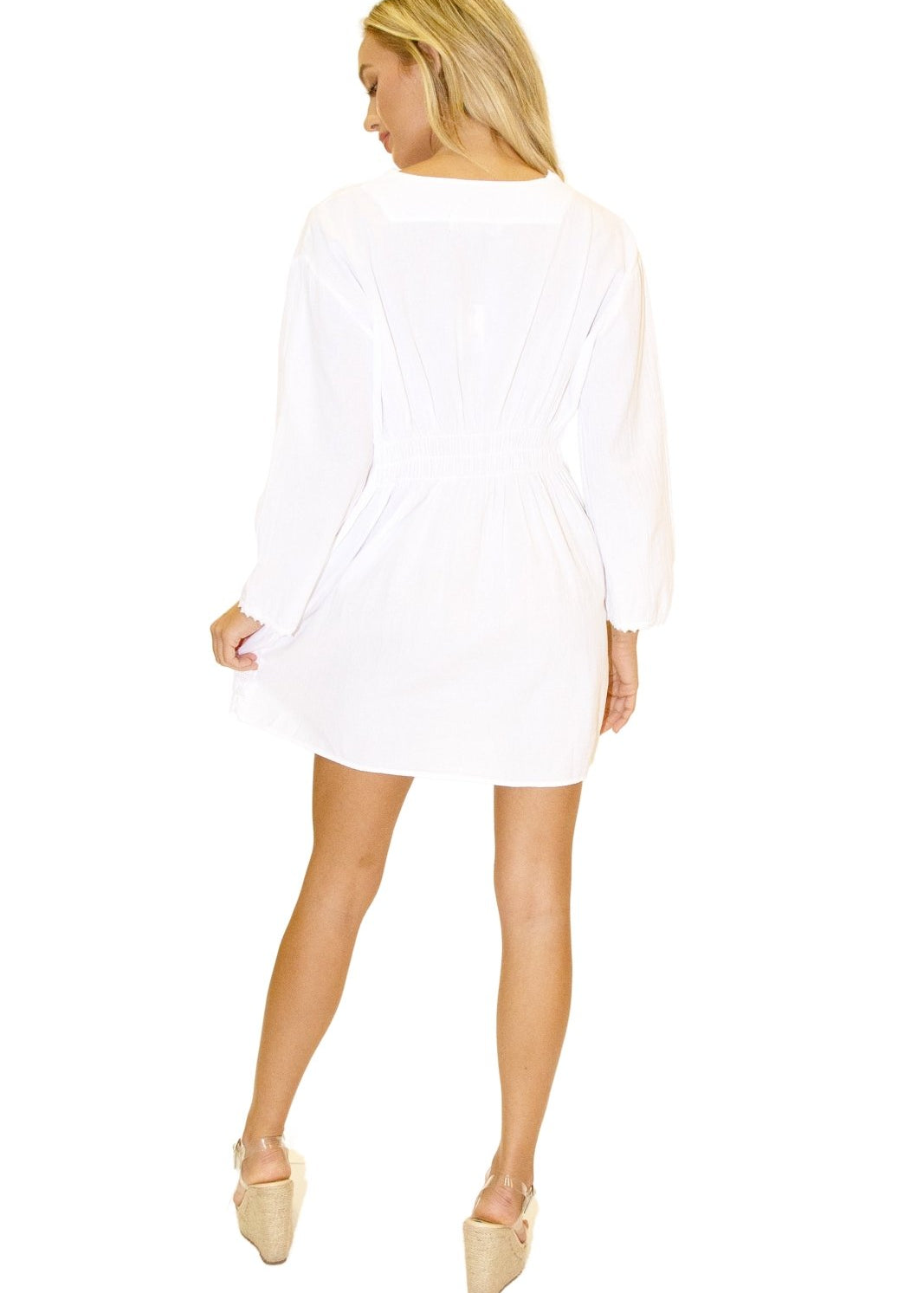 100% Cotton 'Helen' Tunic Cover-Up White