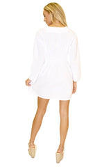 100% Cotton 'Helen' Tunic Cover-Up White