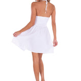 'Izel' White Cotton Mini Dress