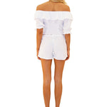 100% Cotton 'Jane' Half Sleeve Top White