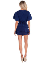 'Jolie' Ruffle Mini Skirt Navy