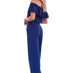 100% Cotton 'Joy' Off Shoulder Top Navy