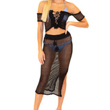 'Kylie' Cotton Mesh Crop Top