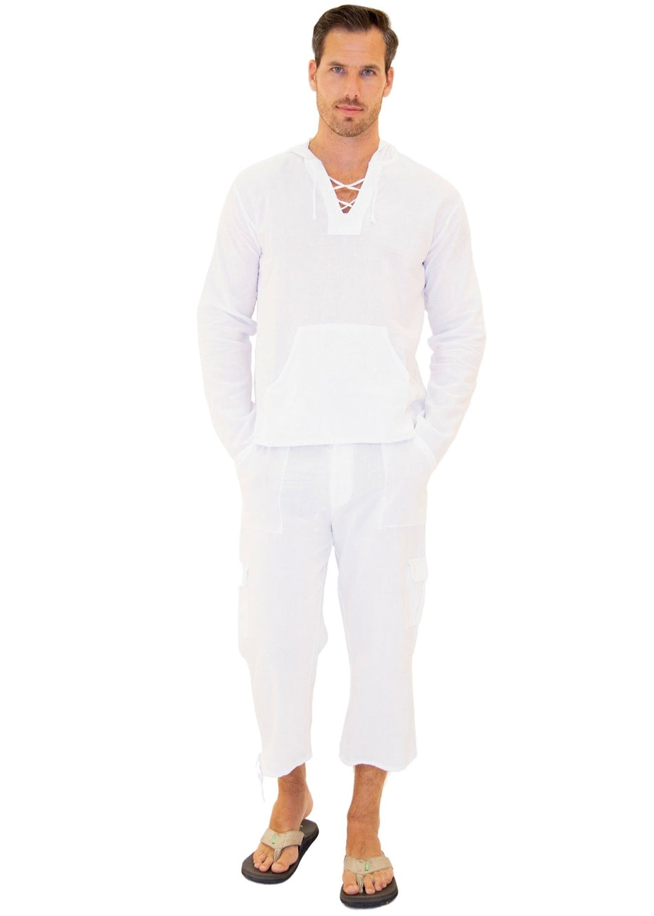 'Laguna' Hoodie Shirt White - Seaspice Resort Wear
