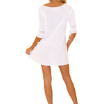 'Lala' Tunic Dress White - Seaspice Resort Wear