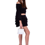 Lana' Shirred Bell Sleeve Top Black - Seaspice Resort Wear