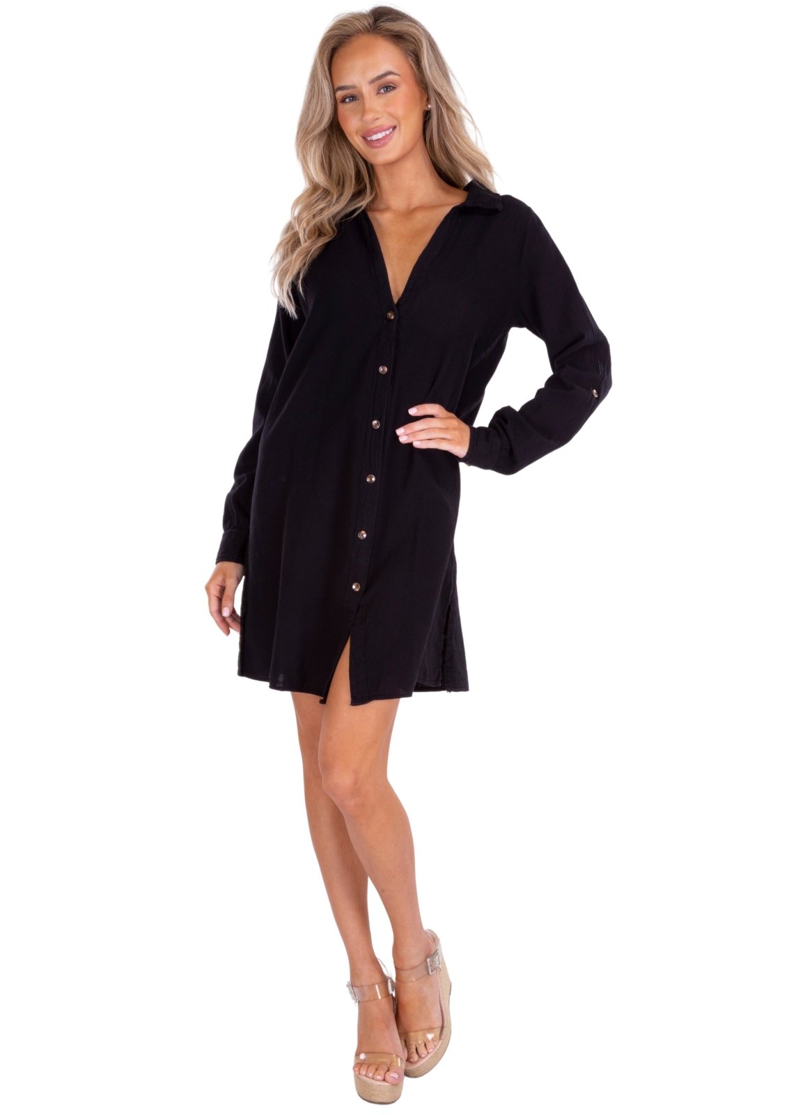 'Leilani' Tunic Dress Black - Seaspice Resort Wear