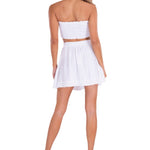 'Leslie' Shirred Tie Front Top White - Seaspice Resort Wear