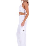 'Lilo' Flare Pants White - Seaspice Resort Wear