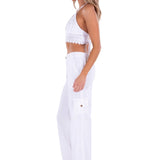 'Lilo' Flare Pants White - Seaspice Resort Wear