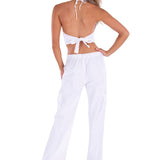 'Lilo' Flare Pants White - Seaspice Resort Wear