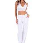 'Lilo' Flare Pants White - Seaspice Resort Wear
