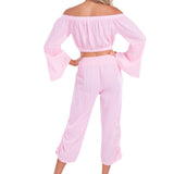 Lyla' Bell Sleeve Top Baby Pink - Seaspice Resort Wear