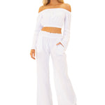 Lyla' Bell Sleeve Top White - Seaspice Resort Wear